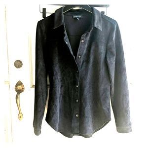 Kenneth Cole Faux Suede Button Down